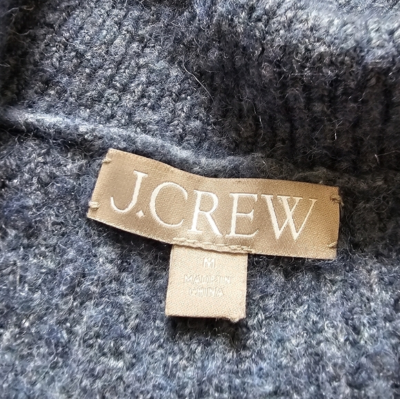 J.crew Wool Blend Knit Blue Half-Zip Sweater - Picture 4 of 6